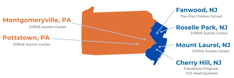 FCS Locations and Map of PA and NJ